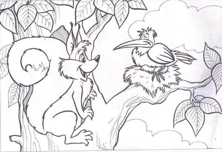 zwierzęta i ch domy - ilustracje kolorowe i czarno białe - gniazdo ptaka- kol1.jpg