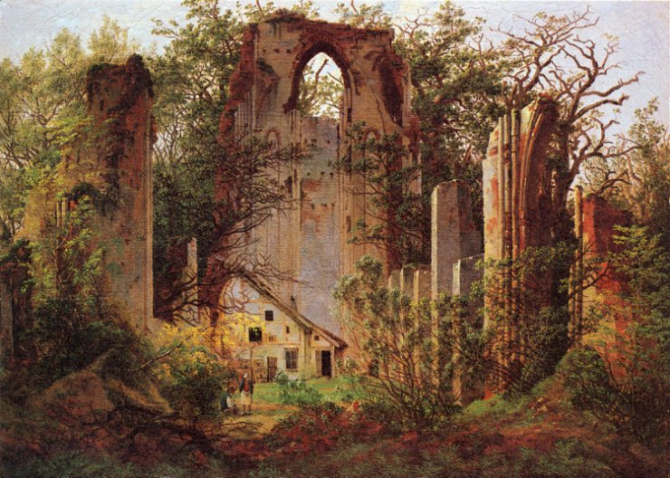 Friedrich Caspar ... - Ruins of the Monastery Eldena near Greifswald. 1...24-1825. Oil on canvas, 35 x 49 cm. Inv. NG 1534.jpg