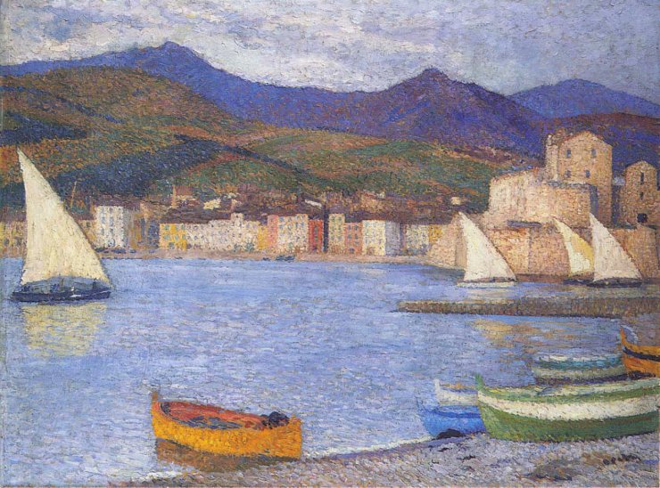Henri Martin - Sailboats in the Port of Collioure, 1920.jpeg