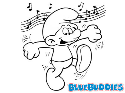 Kolorowanki dla dzieci - Smurfs_Picture_Dancing_Smurf.jpg