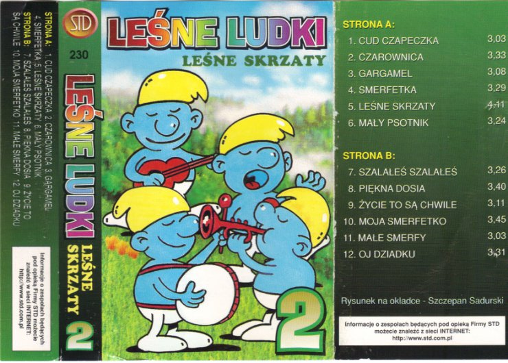 Okładnki Muzyczne Z Kaset  Magnetofonowych Smerfy - Leśne Ludki - Przud Okładka Z Plyty 1.JPG