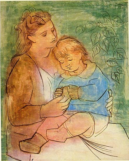 Picasso 1922 - Picasso Mre et enfant. Summer 1922. 100 x 80 cm. Oil on can.jpg