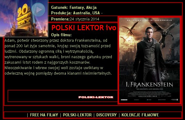 POLSKI-LEKTOR - Ja, Frankenstein I, Frankenstein 2014.jpg