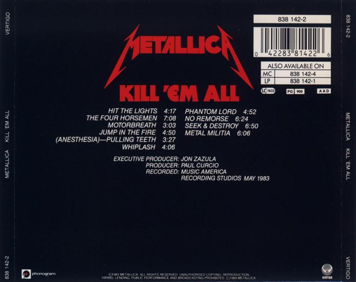1983 - Kill em All - Metallica - 1983 - Kill em All - Back.jpg
