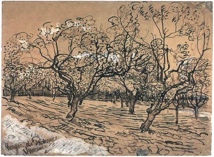 4. Arles 1888 -89 - 1888-04  06 - Orchard with Blossoming Plum Trees.jpg
