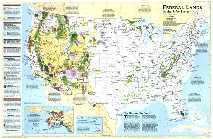 MAPS - National Geographic - USA - Federal Lands in the Fifty States 1996.jpg