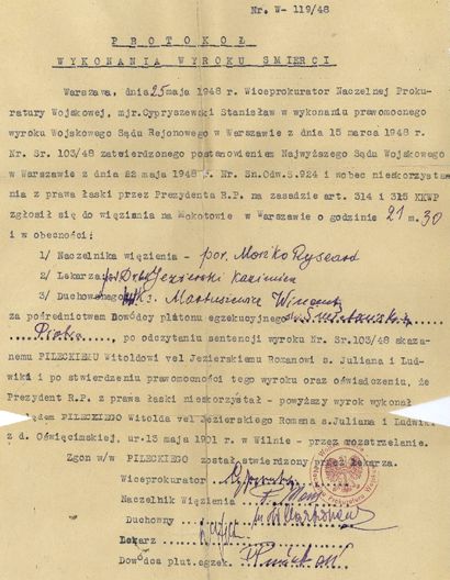Witold Pilecki - witold-protokół wykonania wyroku.jpg