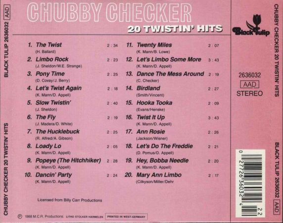 Chubby Checker - 20 Twistin Hits - Chubby Checker - 20 Twistin Hits - Back.jpg