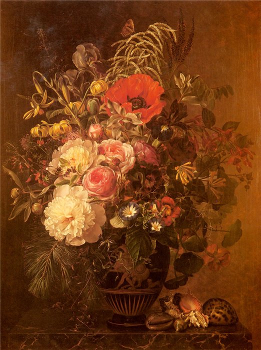 Jensen Johan Laurentz - A Still Life with Flowers in a Greek Vase.jpg