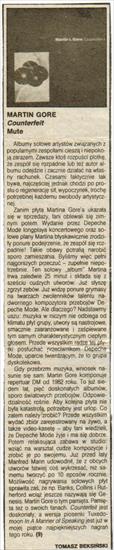 TOMASZ BEKSINSKI    ARTYKULY, RECENZJE CD - Tomek Beksinski Magazyn Muzyczny nr 11-1989.jpg