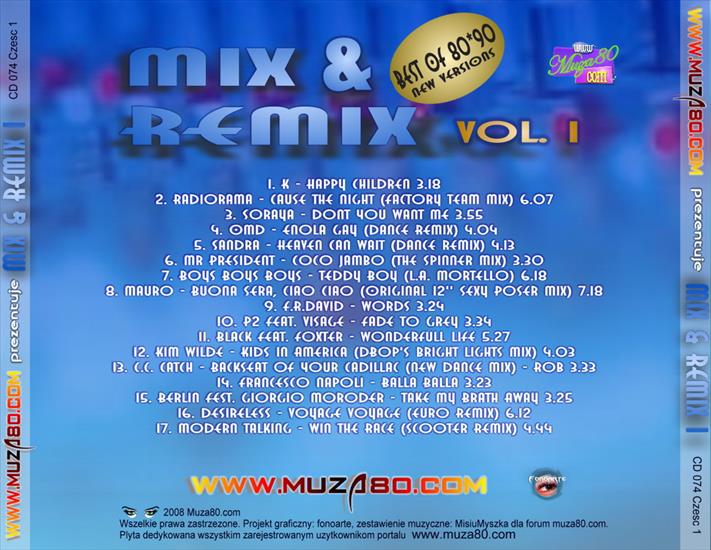 Muza remix - Italo-Disco Muza 80 - MiX  ReMiX Część. 1.jpg