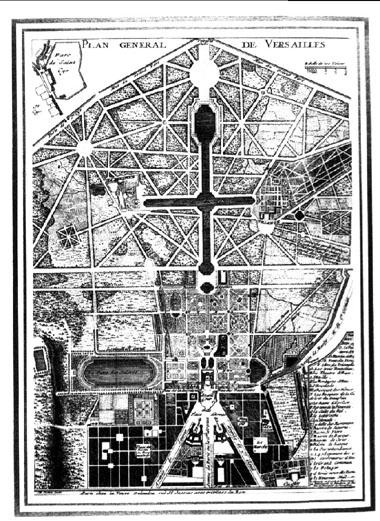 Ogrody - Plan ogrodu w Wersalu wg proj. Andre Le Notra. Rycina -...tiste Scotin z 1708 r  Muzeum Architektury we Wrocławiu.jpg