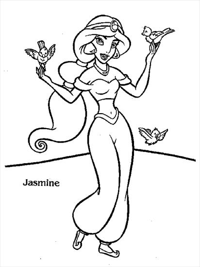 Aladyn Jasmina - Księżniczki Disneya Jasmina - kolorowanka 17.gif