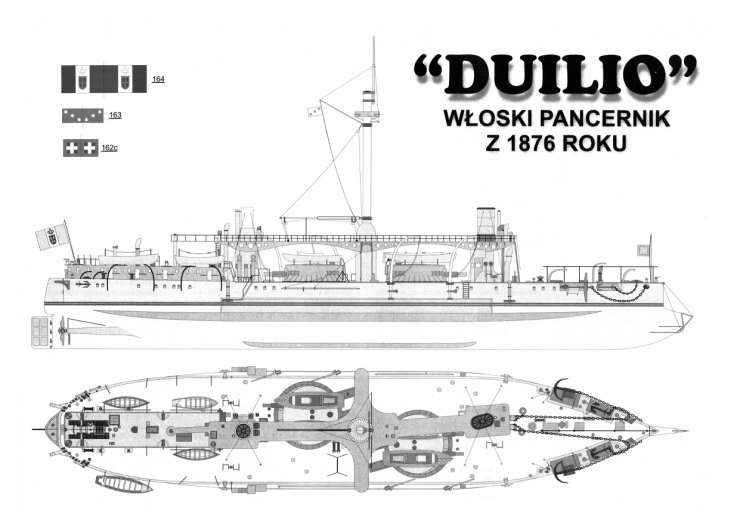 Modelik 2007-16 - RM Duilio włoski pancernik z 1876 roku A3 - 09.jpg
