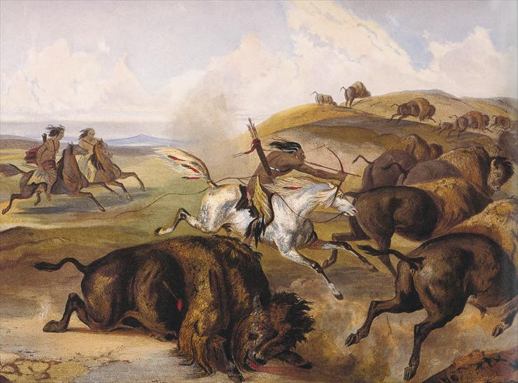 Karl Bodmer - 44.Indiens chassant le bison..tif