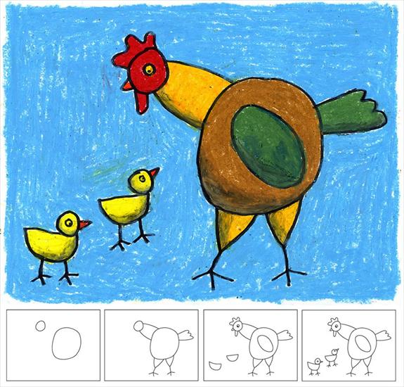 rysowanie krok po kroku - How to Draw Hen and Chicks.jpg