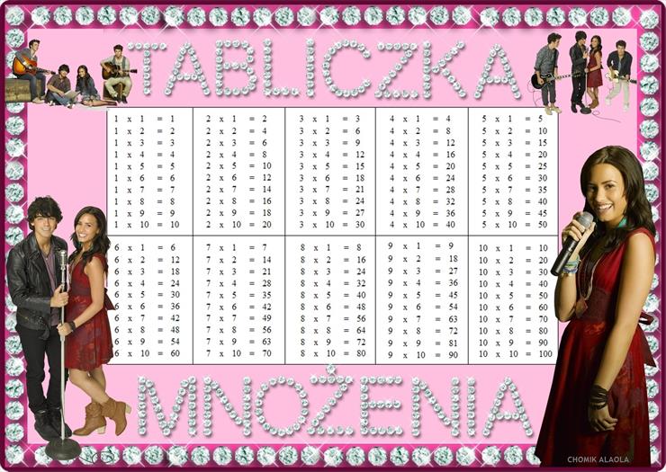 Ramki Puzzle Tabliczki mnożenia Plany lekcji i Kalendarze 2013 z gwiazdami MOJE PRACE - tabliczka mnożenia camp rock.jpg