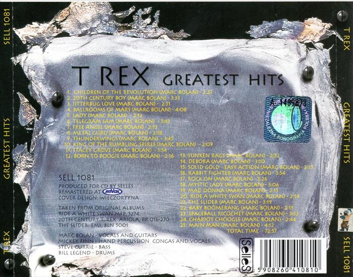 T.Rex - Greatest Hits 1998 - Okładka tył.jpg