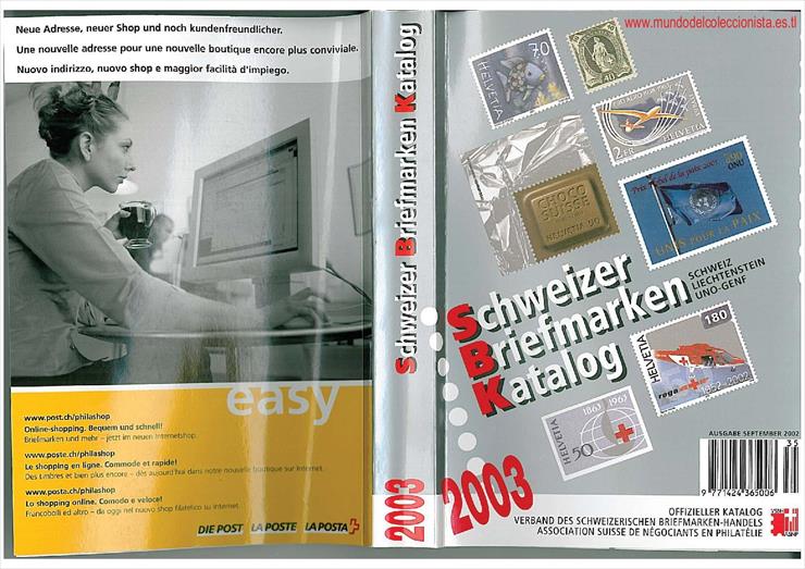 Katalogi różne - Schweizer Briefmarken Katalog 2003 Suiza.jpg
