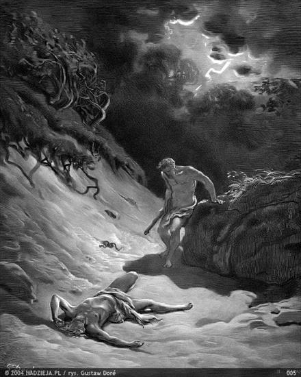 Grafiki Gustawa Dor do Biblii Jakuba Wujka1 - 005 Kain zabija Abla 1 Mojż. 4,8.jpg