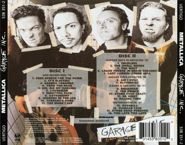 Metallica - 1998 - Garage Inc - Metallica - 1998 - Garage Inc - Back1.jpg