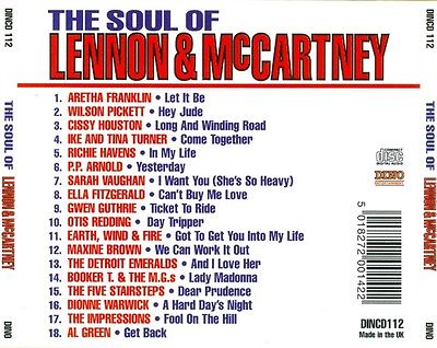 The Soul Of Lennon  McCartney 1995 - Various Artists - The Soul Of Lennon And McCartney CD 1995.jpg