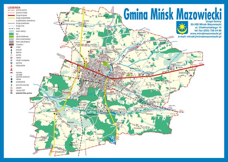 Mapy turystyczne, szlaki - Mińsk Mazowiecki Mapa turystyczna Gminy .jpg